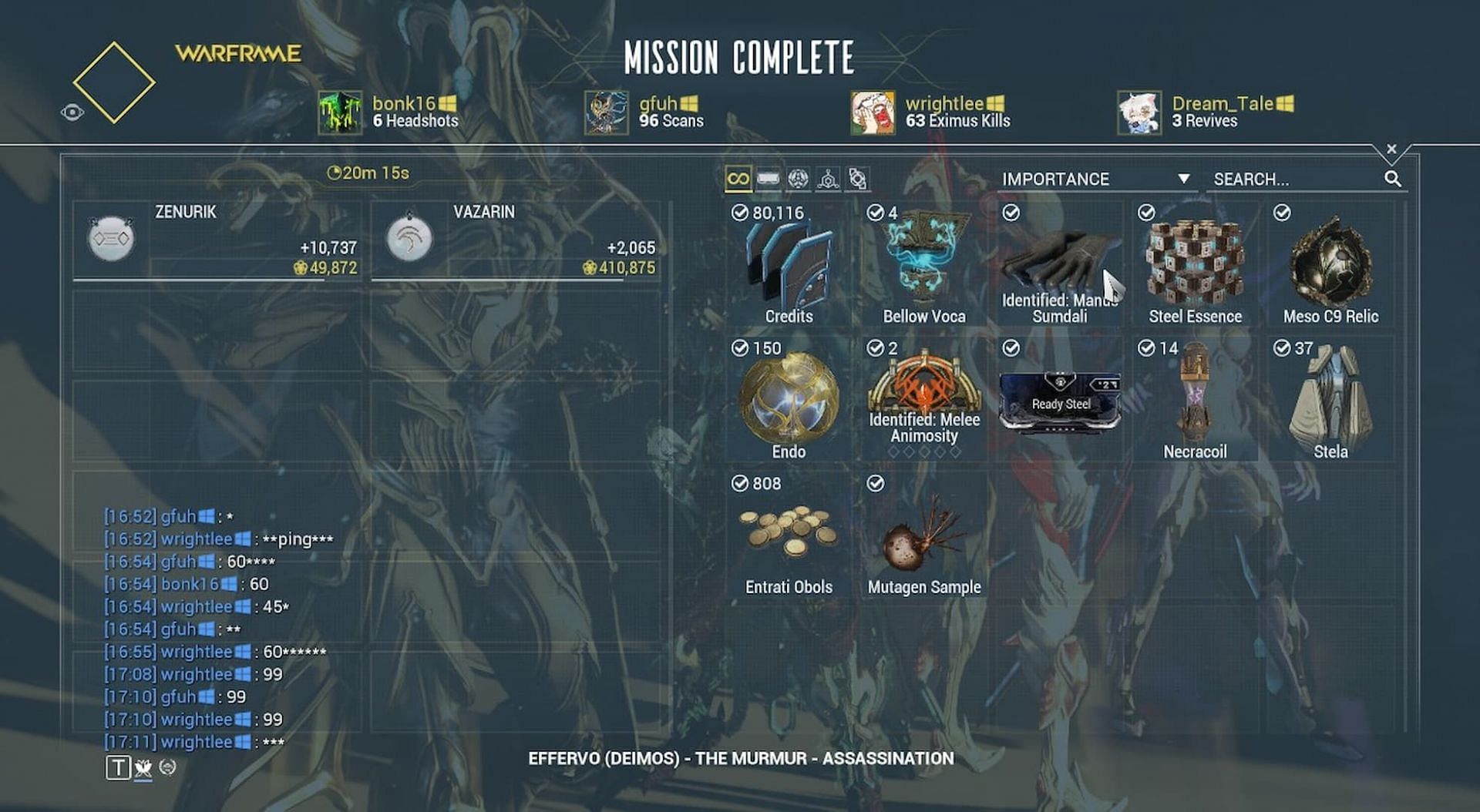 Beating the toughest variant of this Warframe boss rewards you with a Sumdali (Image via Digital Extremes)