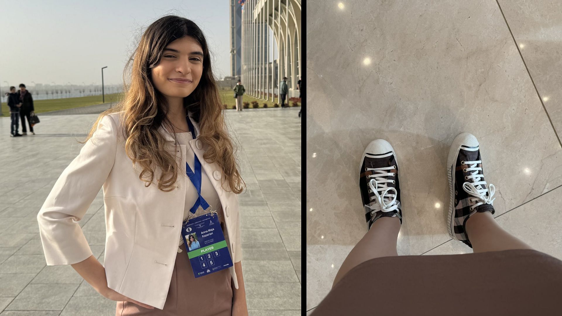 Dutch chess player had to change her shoes after FIDE penalized her for wearing &quot;sports&quot; sneakers (Image via Anna-Maja Kazarian/X)