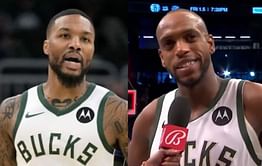 "Long way to get up to Dame": Khris Middleton hilariously benchmarks Damian Lillard after recording 12,000th career point