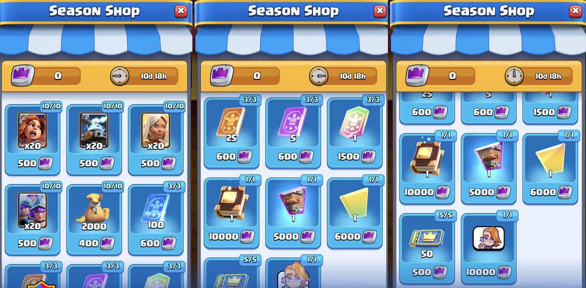 Shop in Clash Royale (Image via RoyaleAPI)