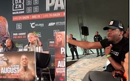 WATCH: Jake Paul gets into heated argument with Andre August's coach during press conference