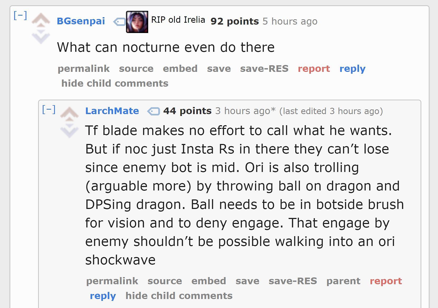 Redditor u/BGsenpai&#039;s comment (Image via r/leagueoflegends subreddit)