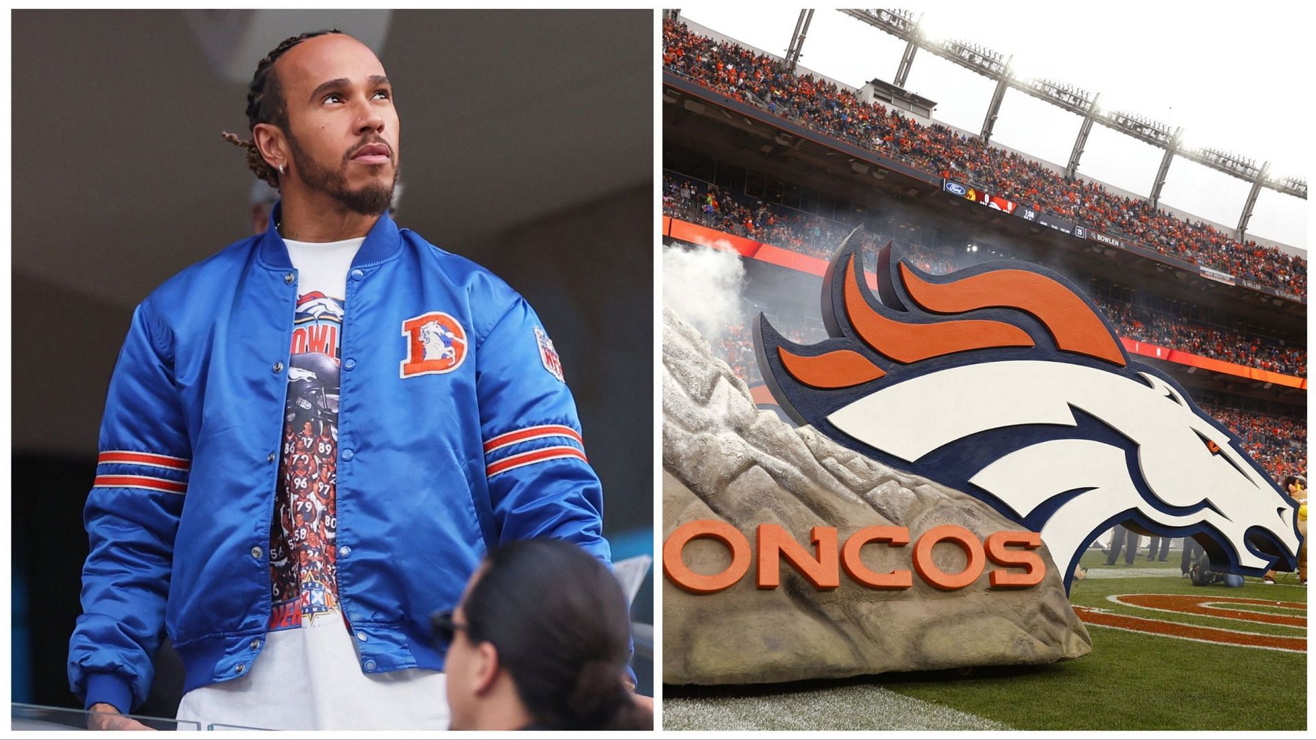Lewis Hamilton spotted wearing the throwback Denver Broncos jersey