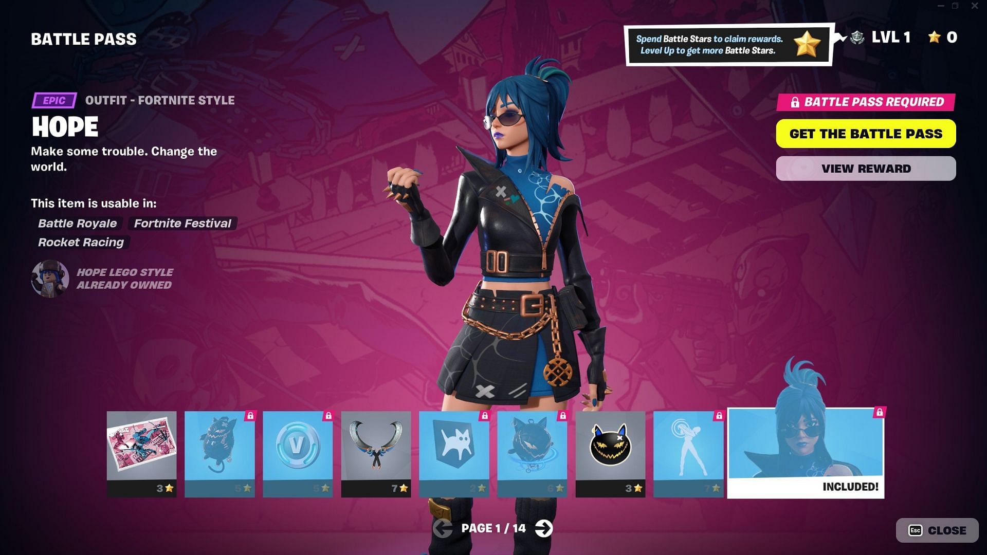 Page 1 of the Fortnite Battle Pass (Image via iFireMonkey/Twitter)