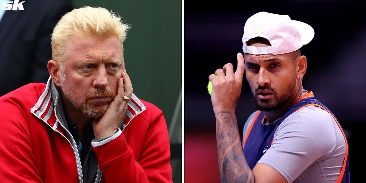 Boris Becker (L) and Nick Kyrgios (R)