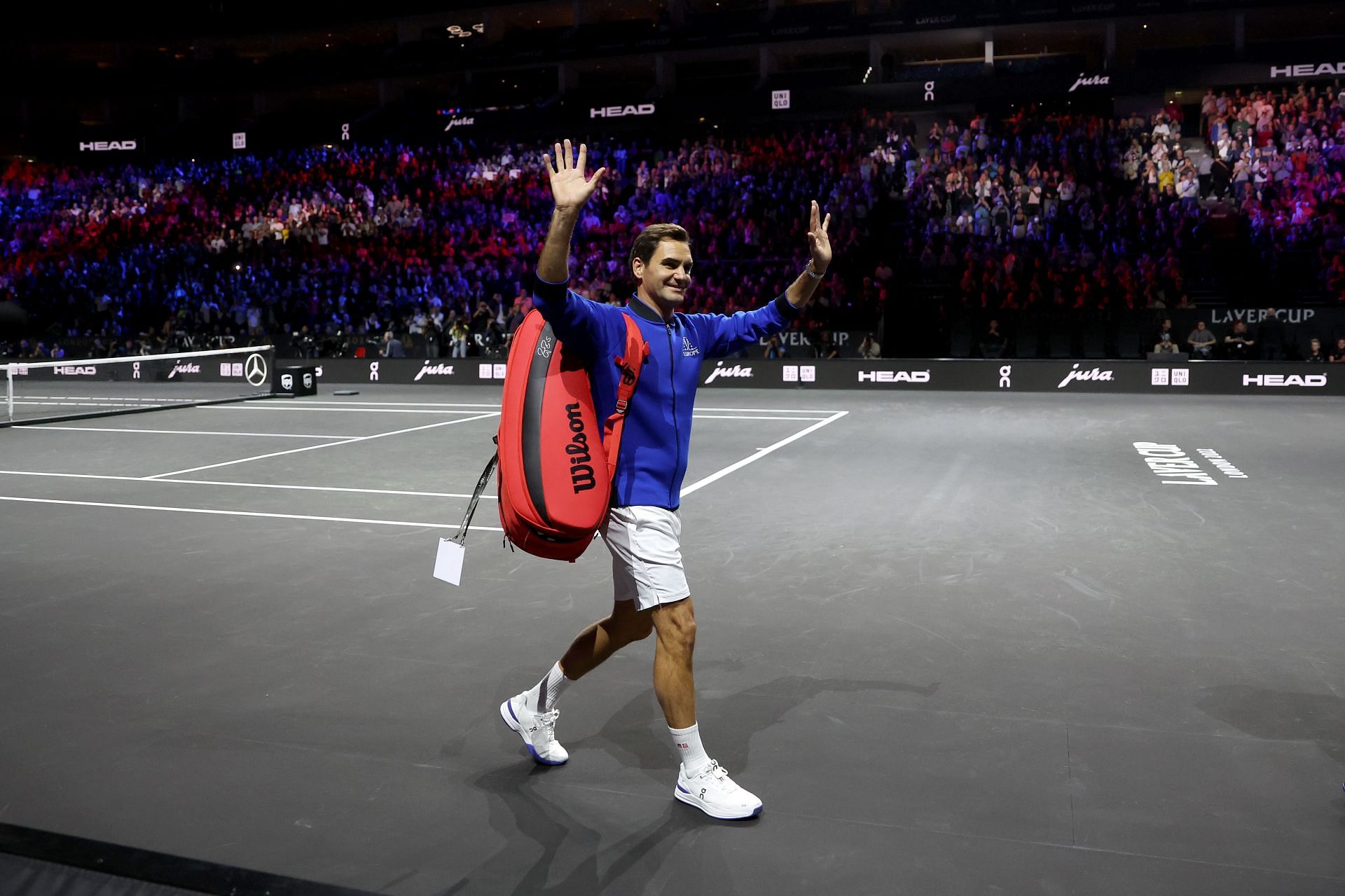 Roger Federer pictured at the 2022 Laver Cup in London