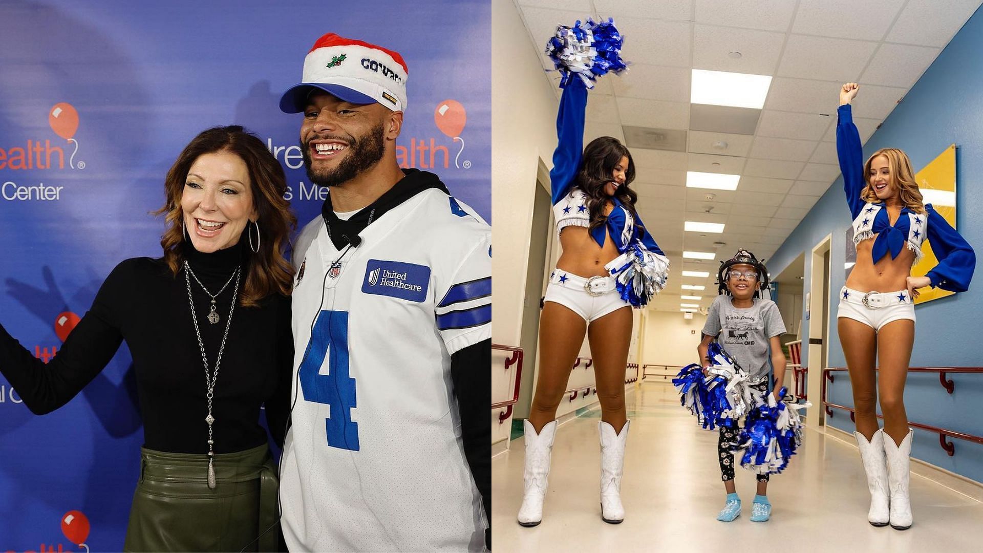 The Dallas Cowboys and their cheerleaders doing outreach