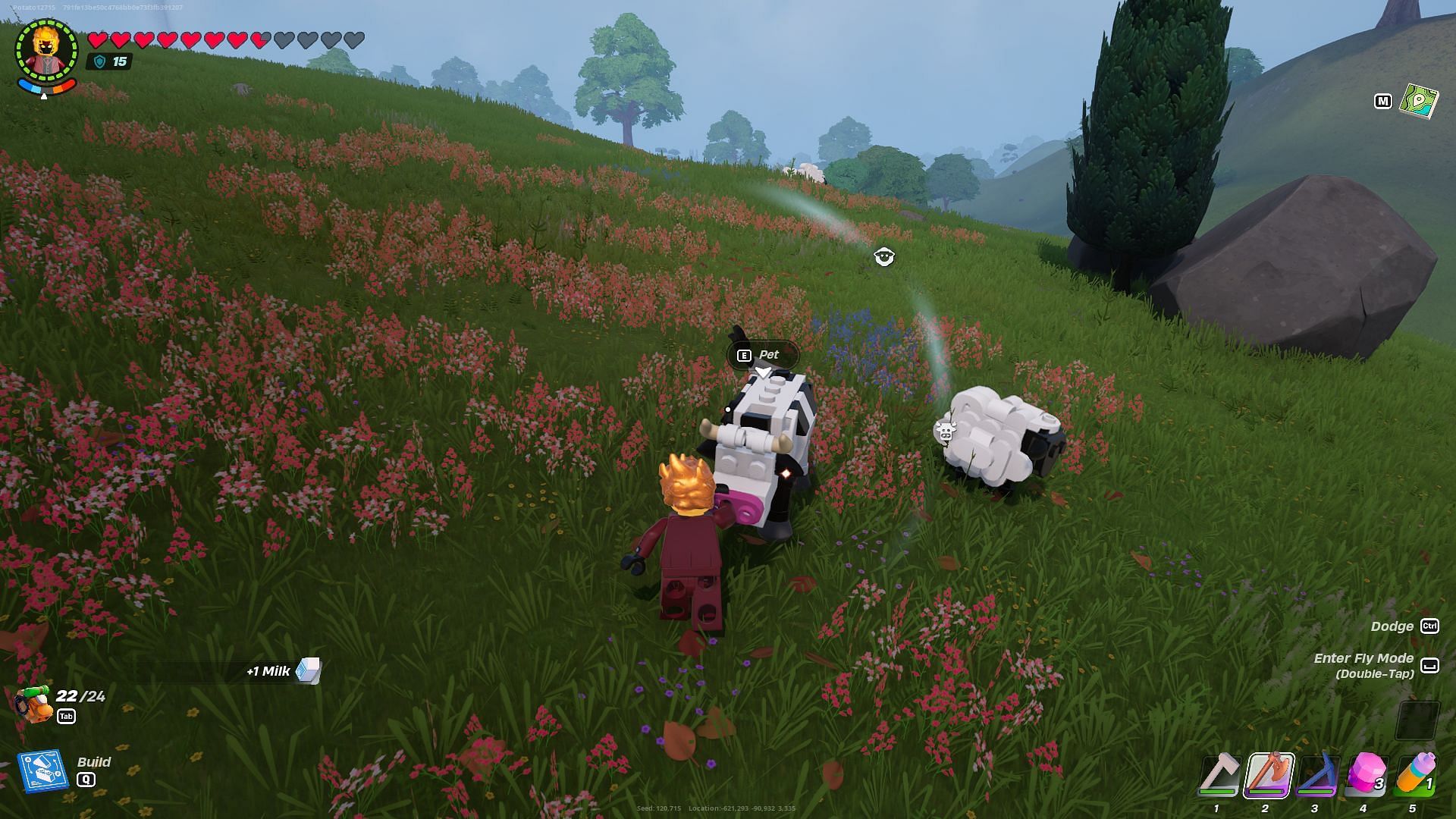 Interact with a Cow to get Milk. (Image via Epic Games)