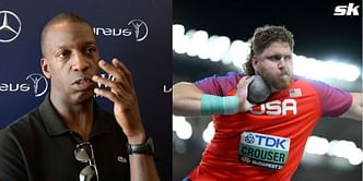 "Crazy Athleticism"- Michael Johnson reacts to shot-put world-record holder Ryan Crouser's training session