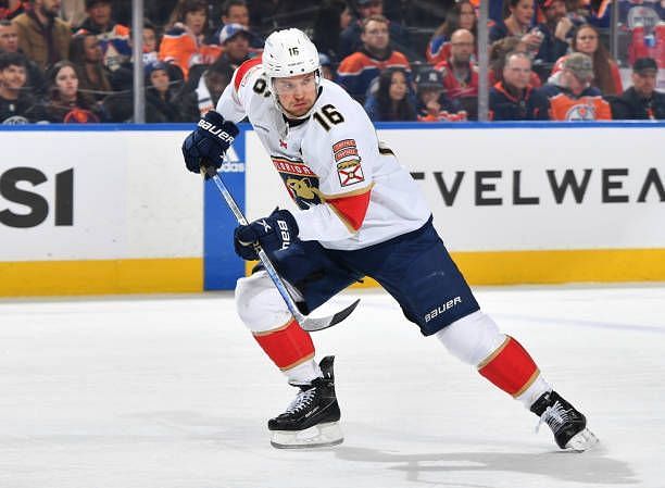 Aleksander Barkov of the Florida Panthers skates during the game against the Edmonton Oilers at Rogers Place on December 16 in Edmonton, Alberta,...