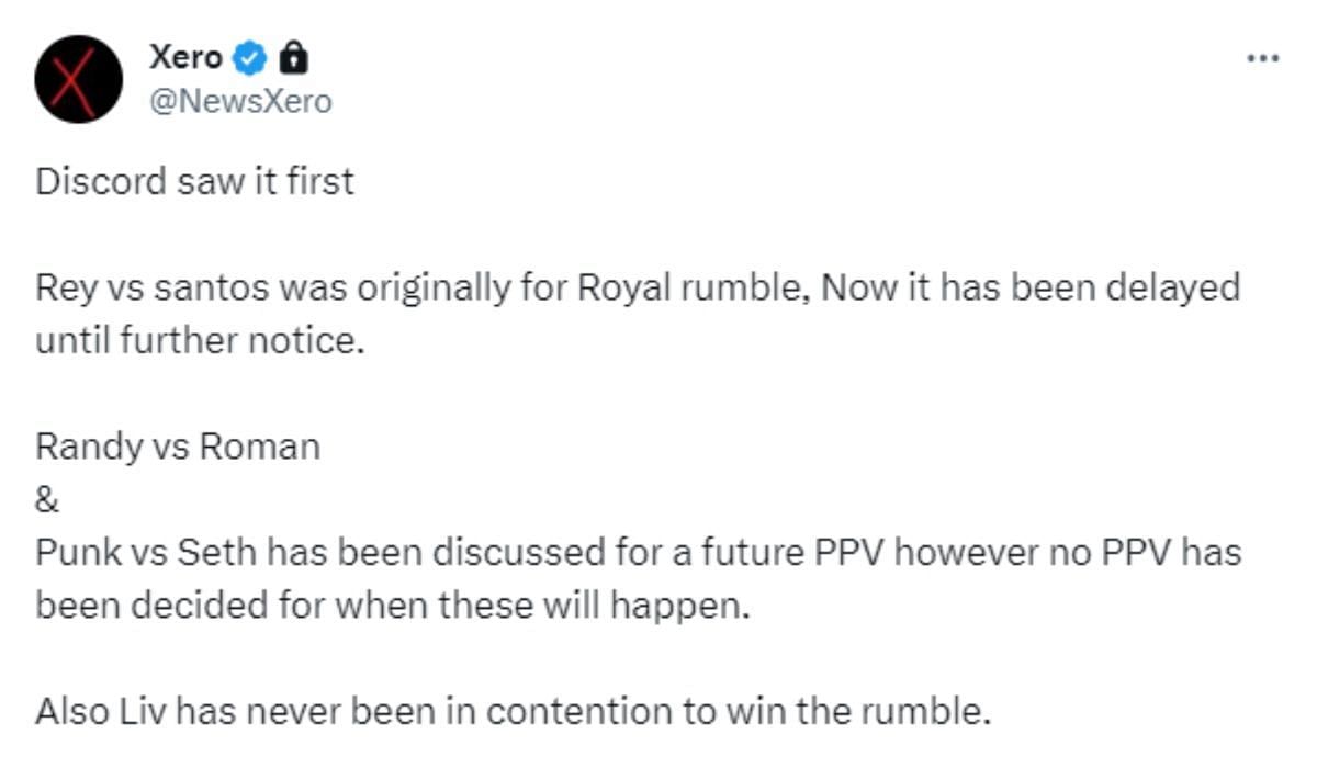 Xero News की Royal Rumble को लेकर हालिया अपडेट 