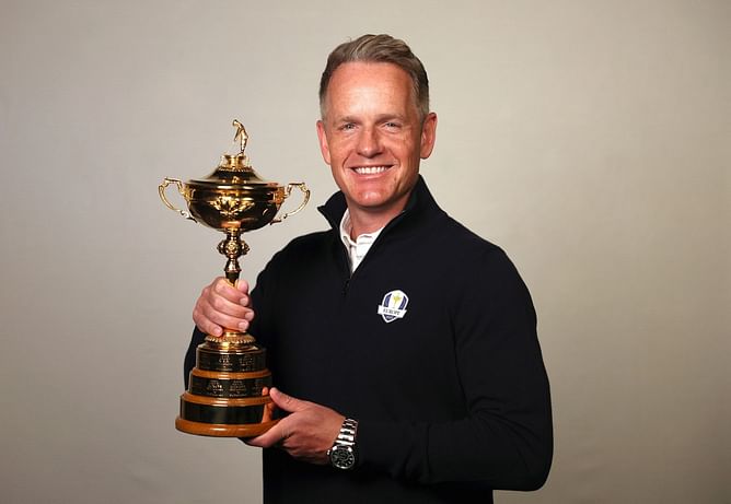 WATCH: Luke Donald polishes and presents Team Europe’s Ryder Cup trophies in his Christmas wishes