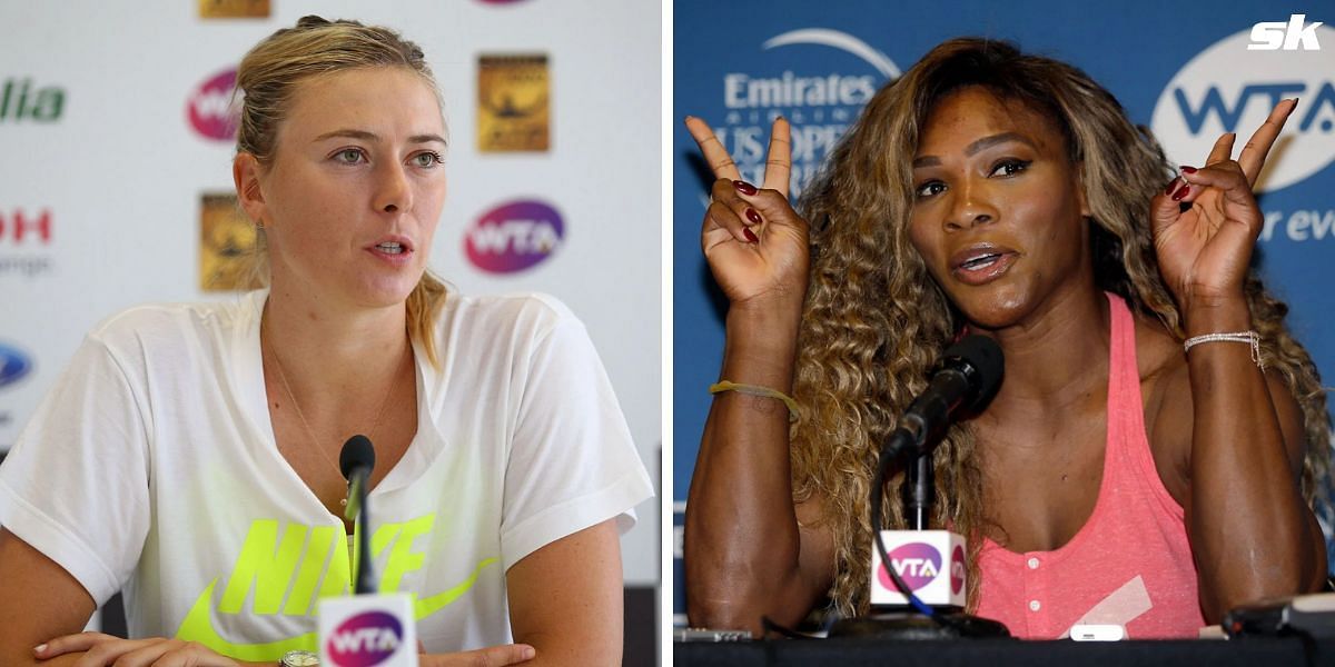 Maria Sharapova (L) and Serena Williams (R)