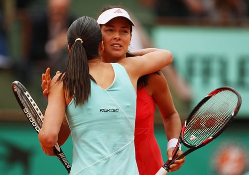 Ana Ivanovic and Jelena Jankovic at French Open 2008