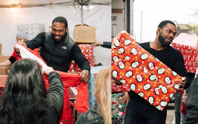 When Jon Jones donned the Santa hat for his hometown ahead of his last LHW fight - "We have a lot of mentally ill guys in the community"