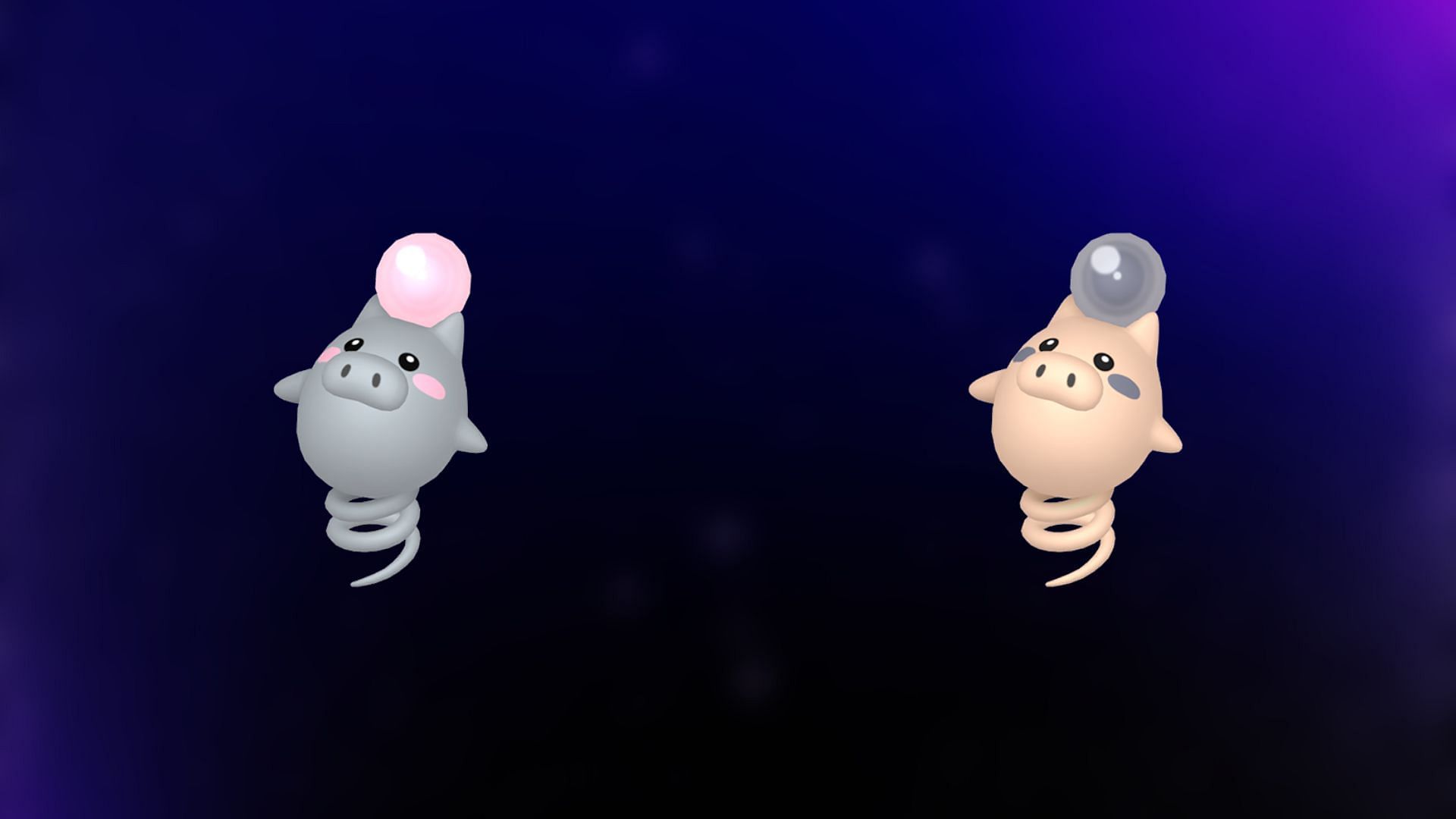 Regular and Shiny Spoink (Image via TPC)