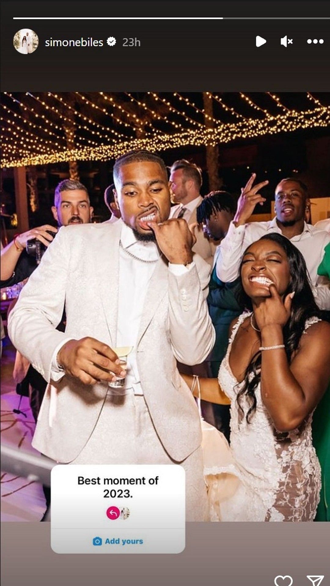 Simone Biles&#039;s favorite moment of 2023 was her wedding to Jonathan Owens.