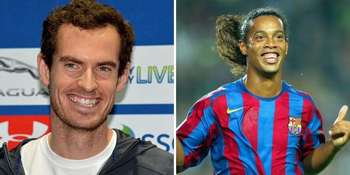 Andy Murray (L) and Ronaldinho (R)