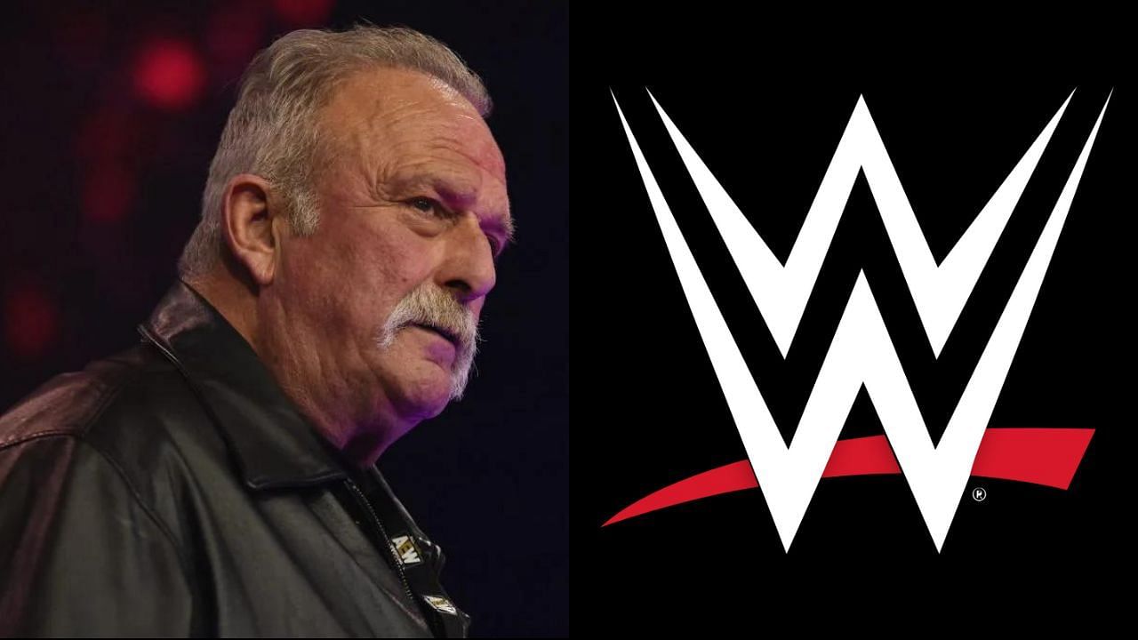 Jake Roberts (left) and WWE logo (right)