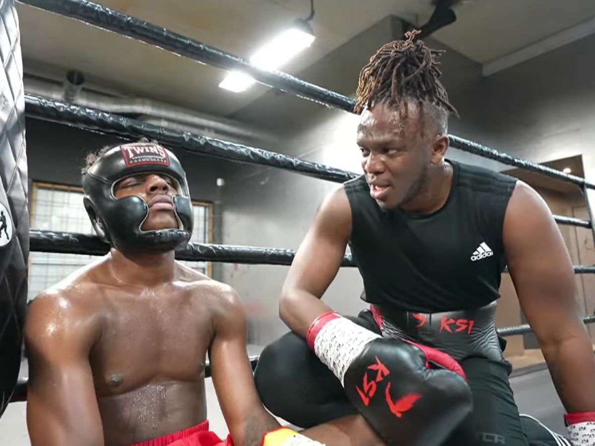 KSI gives IShowSpeed a free win following their latest bout (Image via YouTube/IShowSpeed)