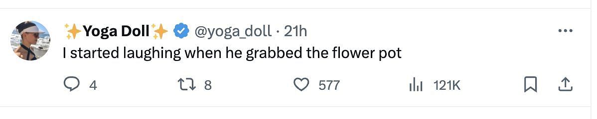 Social media users reacted to the altercation video as the comedian threw a flower pot at the audience member. (Image via Twitter)