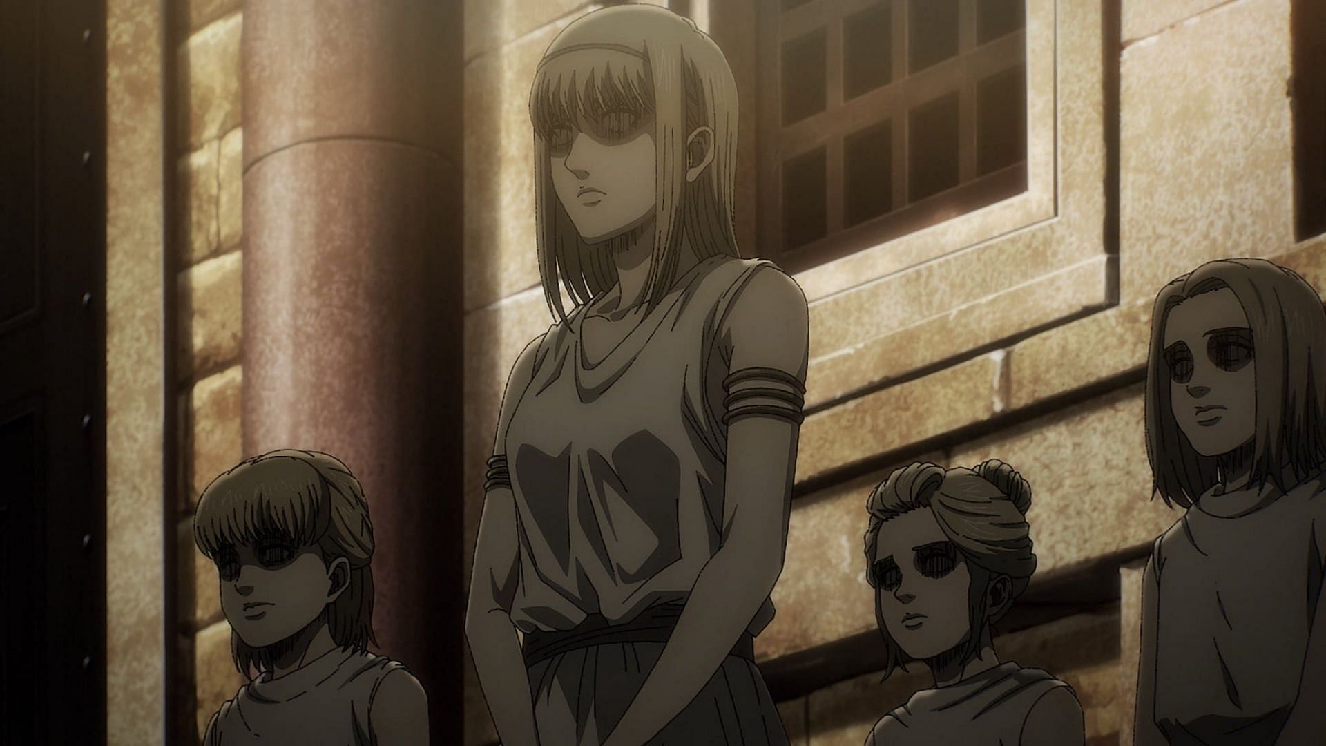 Ymir Fritz with her three daughters (Image via Wit Studio)