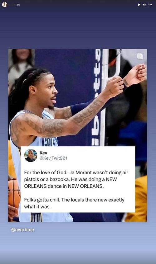 Shaquille O'Neal shares an Instagram post defending Ja Morant