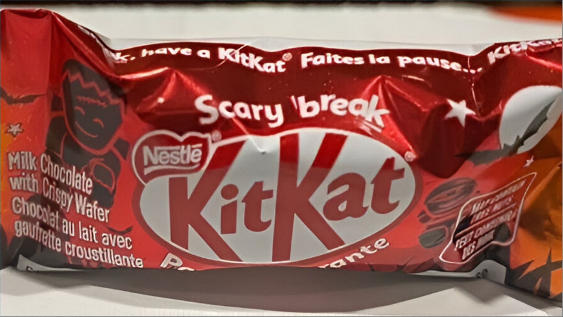The recalled Kitkat Halloween Scary Friends chocolate bars may contain plastic (Image via Nestl&eacute; Canada)