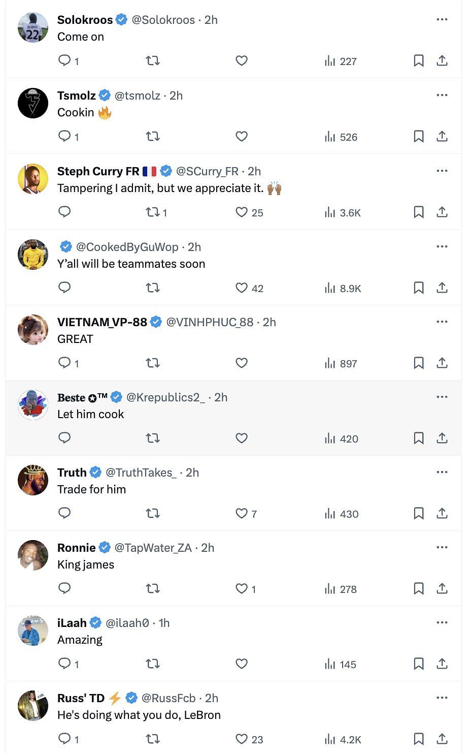 Warriors and Lakers fans react to LeBron James&#039; post lauding Stephen Curry