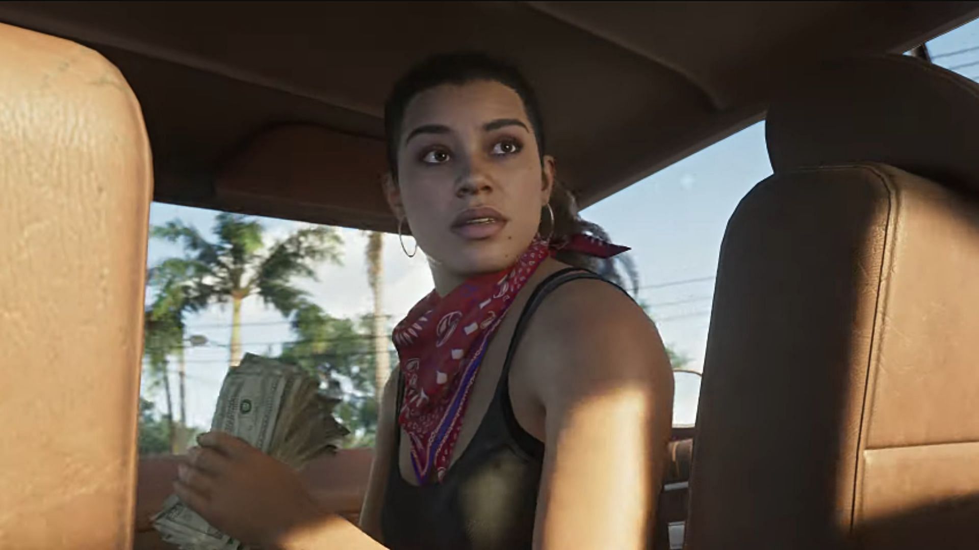 Lucia in the Grand Theft Auto 6 trailer (Image via Rockstar Games)