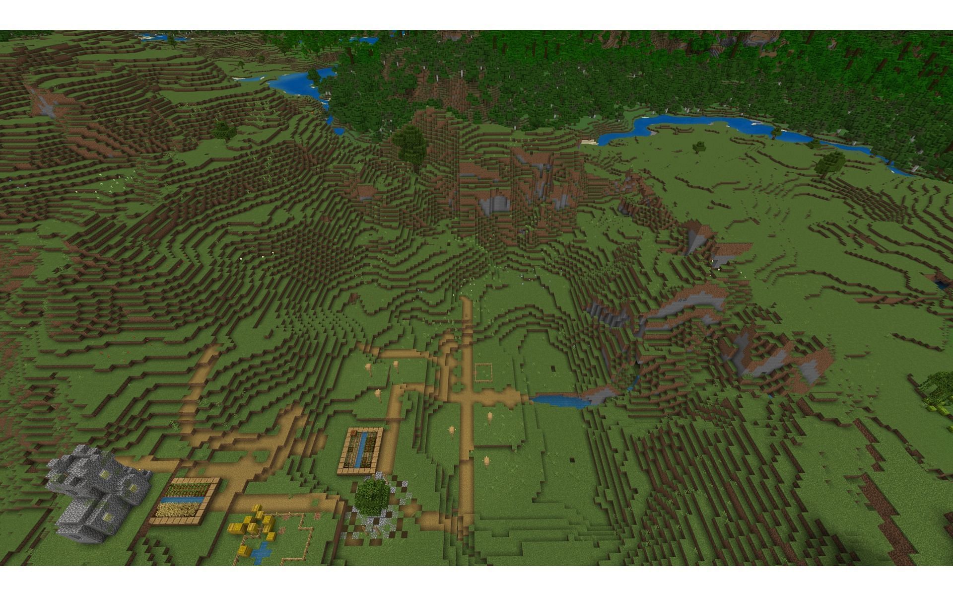 I giocatori possono trovare questo strano villaggio abbandonato (Immagine via Mojang)