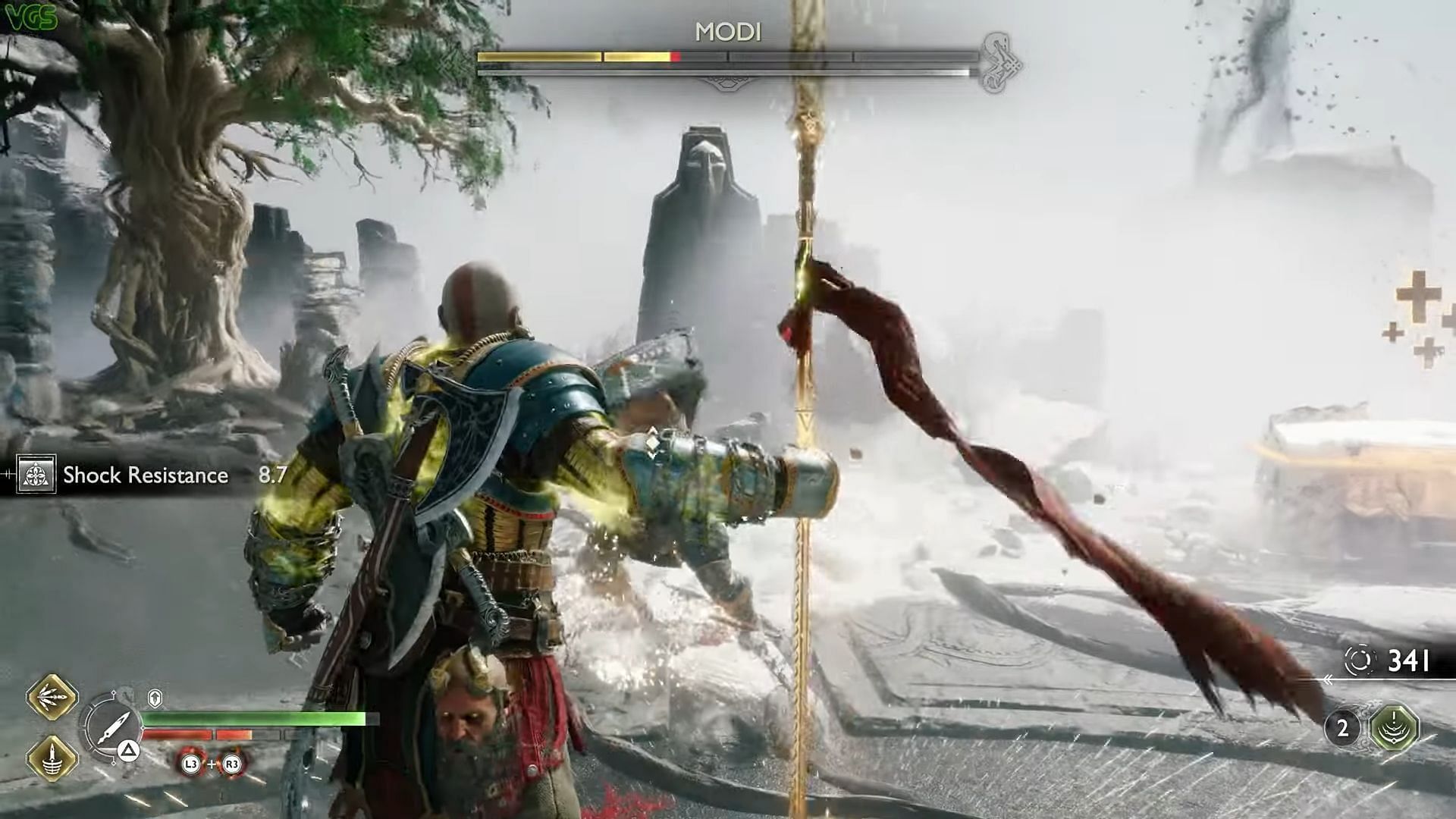 Using the Draupnir Spear recommended (Image via YouTube/VGS || Sony Interactive Entertainment)