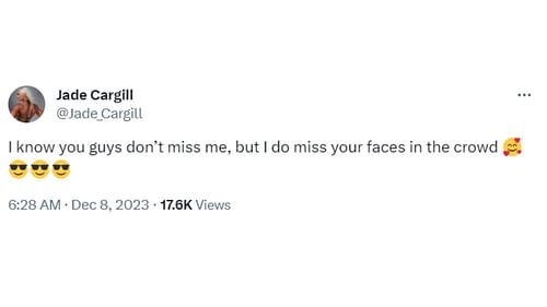 Jade Cargill recently addressed her fans
