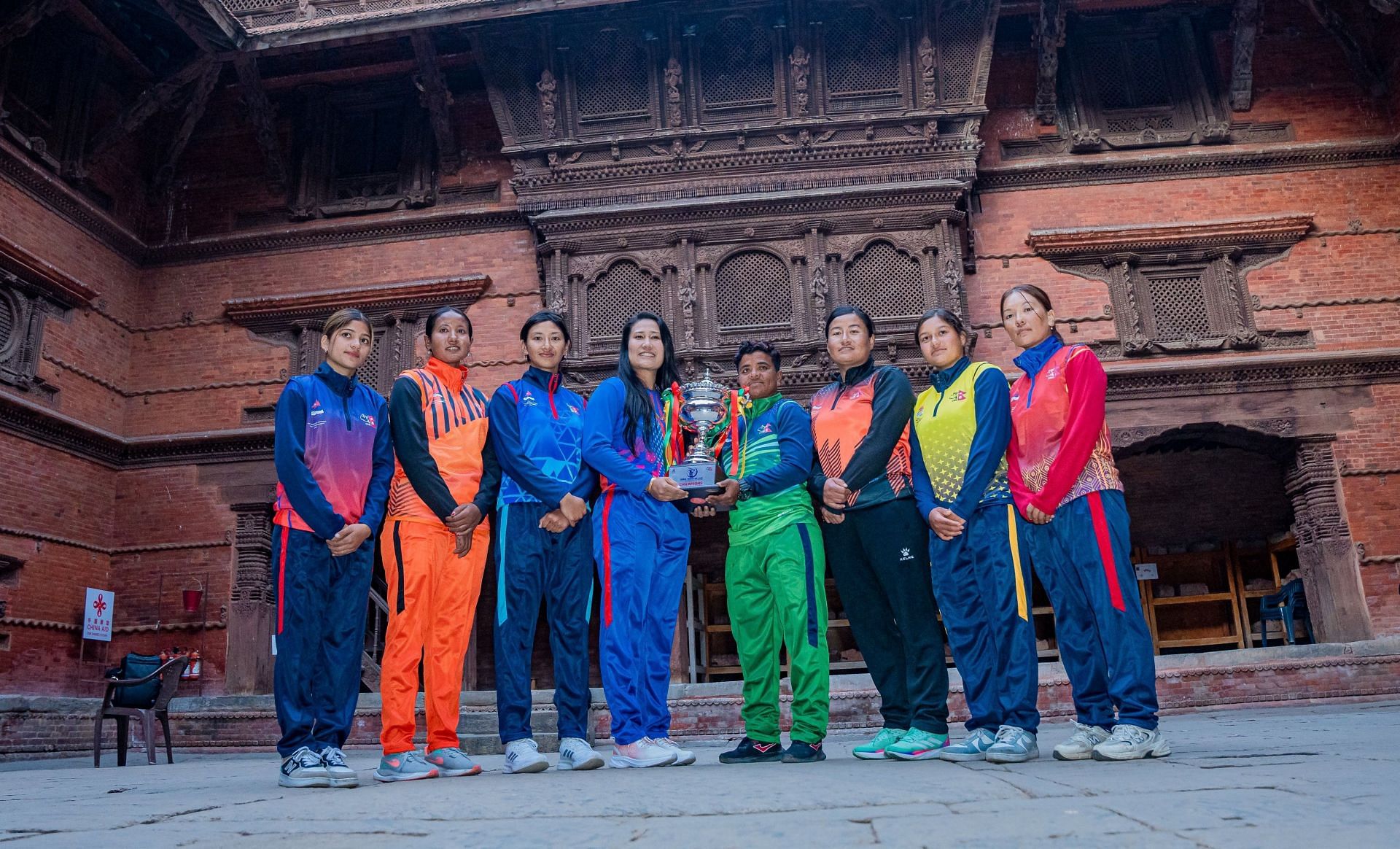 Captains pose with the trophy (Credits: Cricket Nepal on X)