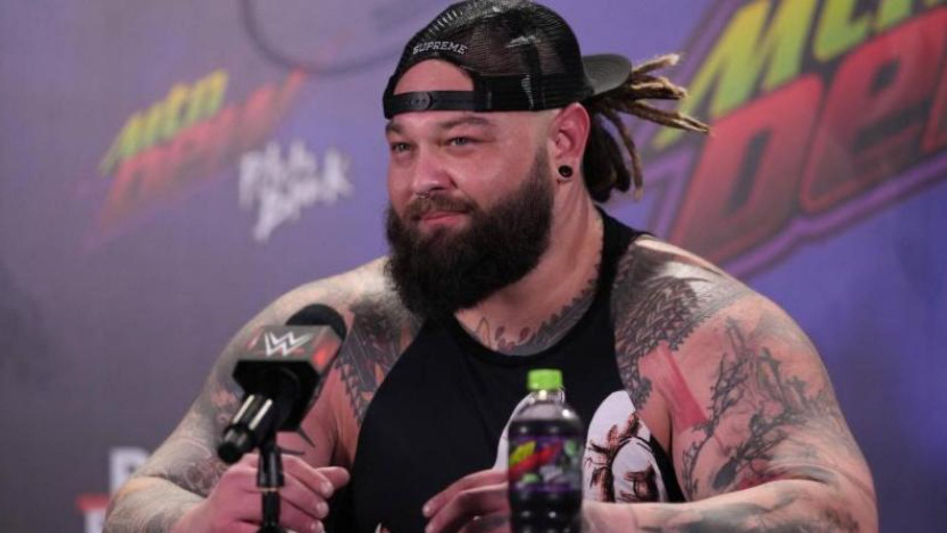 Bray Wyatt during a press conference. Image Credits: X