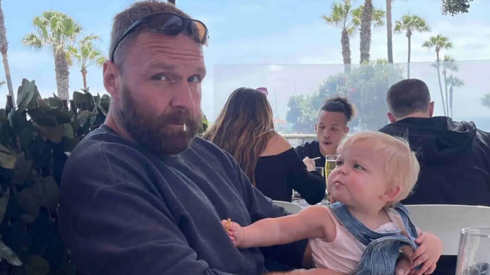 AEW Star Jon Moxley and his daughter, Nora.