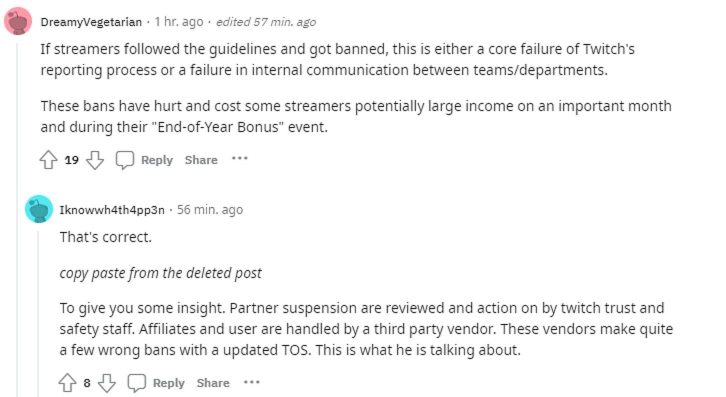 LSF members speak on the wrongful bans (Image via r/LivestreamFail/Reddit)