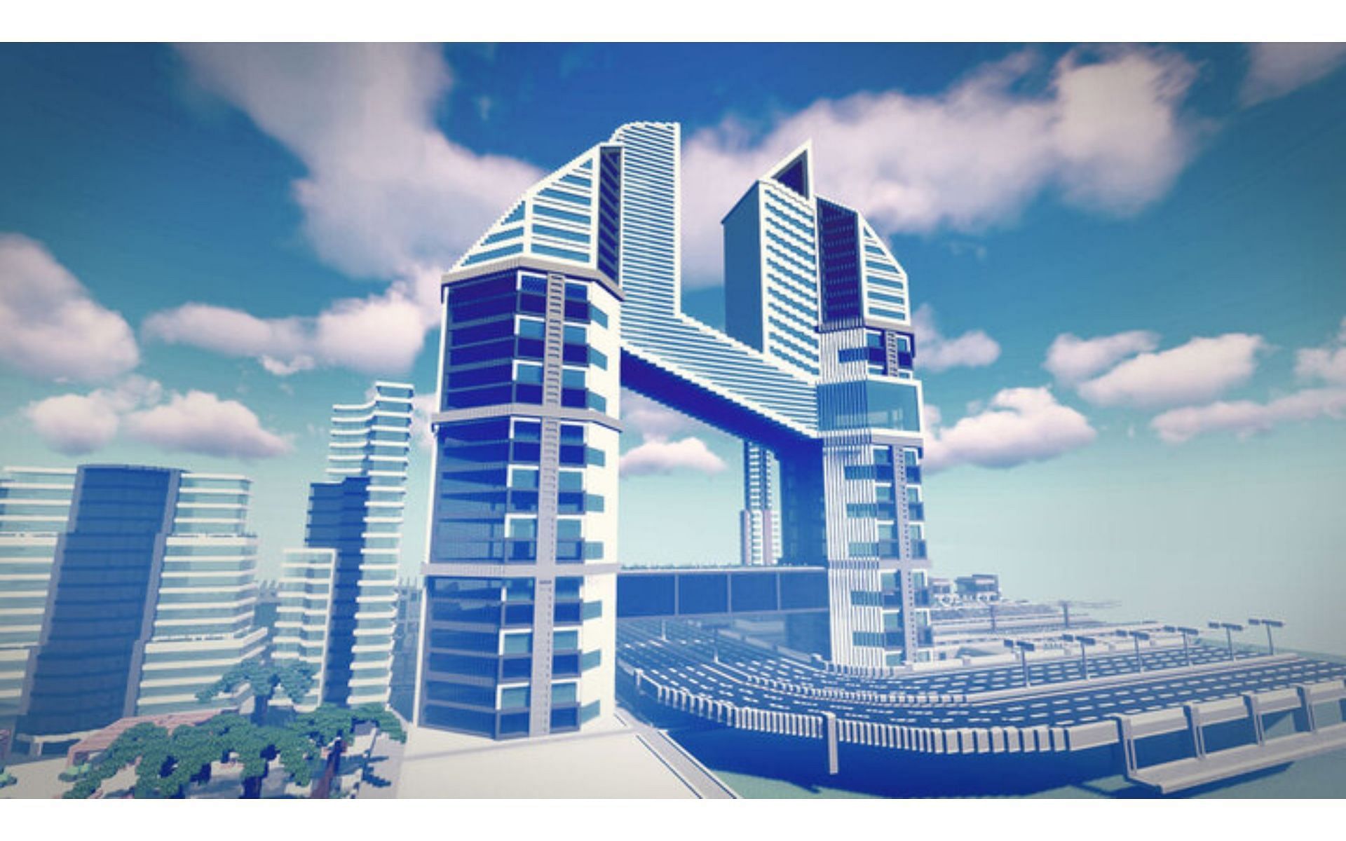 A futuristic skyscraper build (Image via Planet Minecraft)