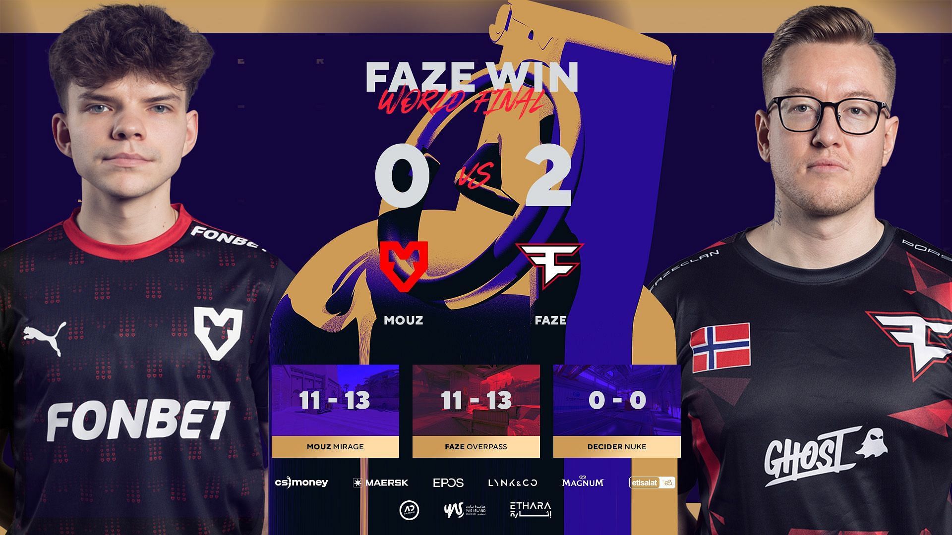 FaZe Clan once again defeated MOUZ (Image via BLAST)