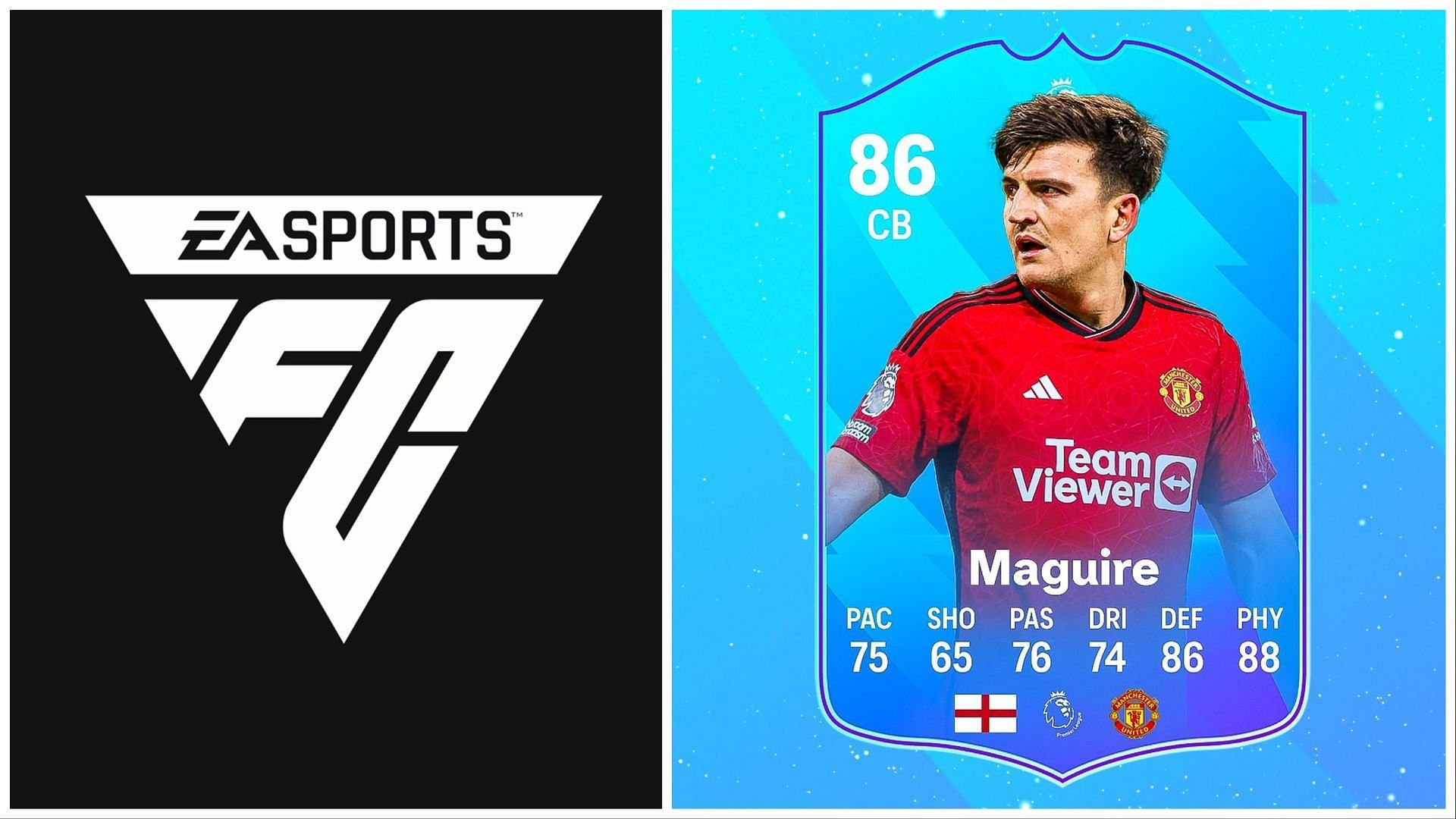 POTM Maguire has been leaked (Images via EA Sports and Twitter/FUT Sheriff)