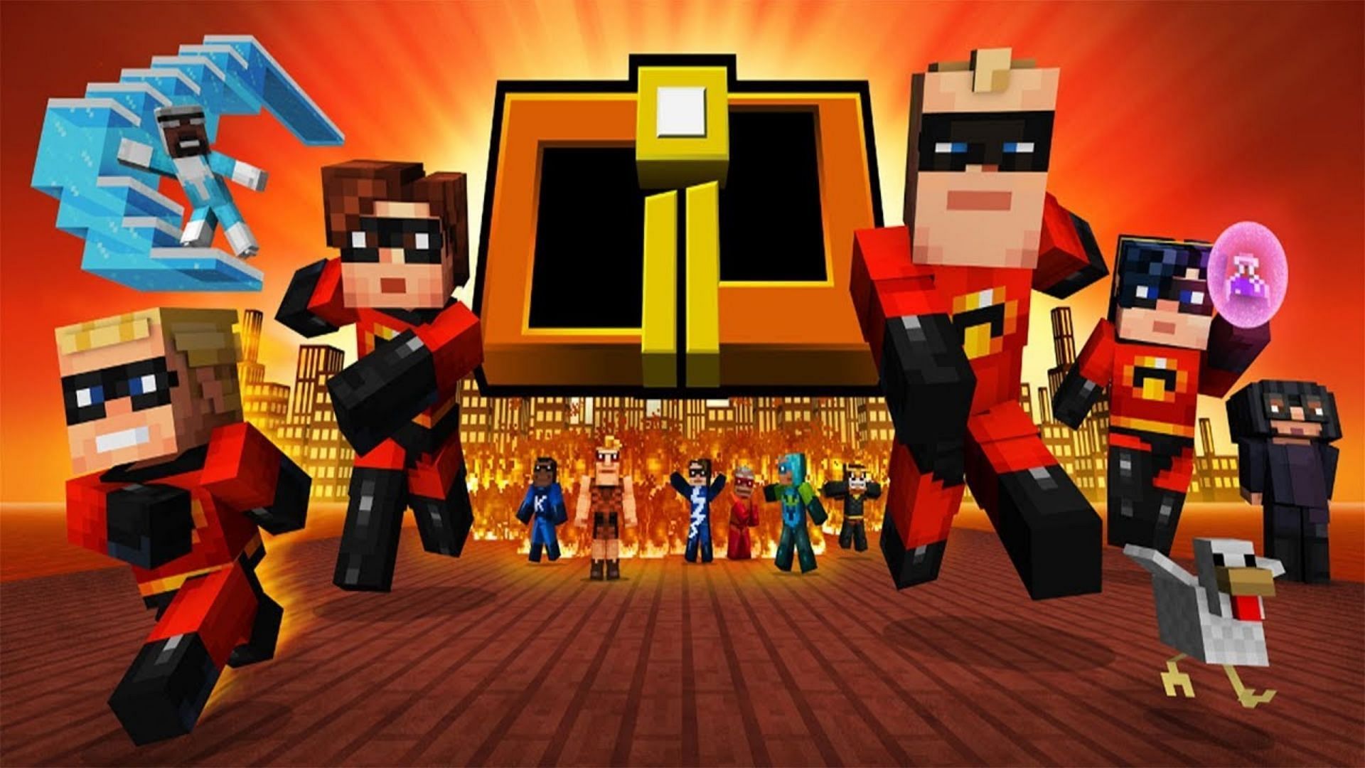 The Incredibles is another famous film series that has its own skin pack on the Minecraft Marketplace. (Image via Mojang)