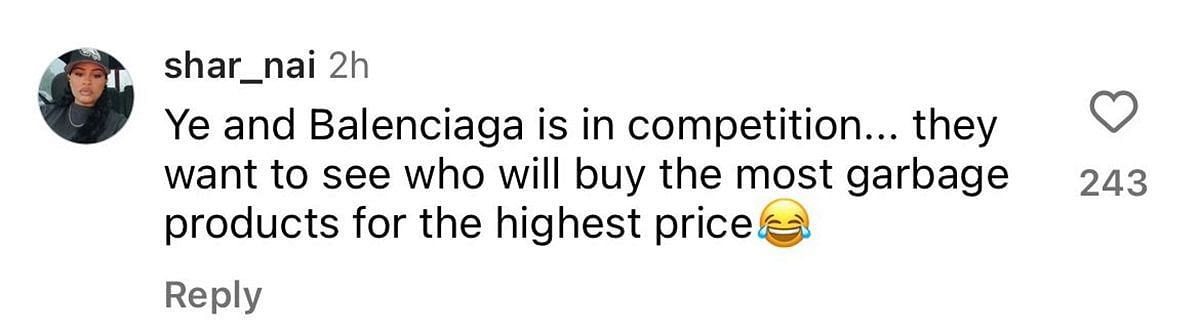 Netizens believe Ye and Balenciaga are competing (image via @shar_nai on Instagram)