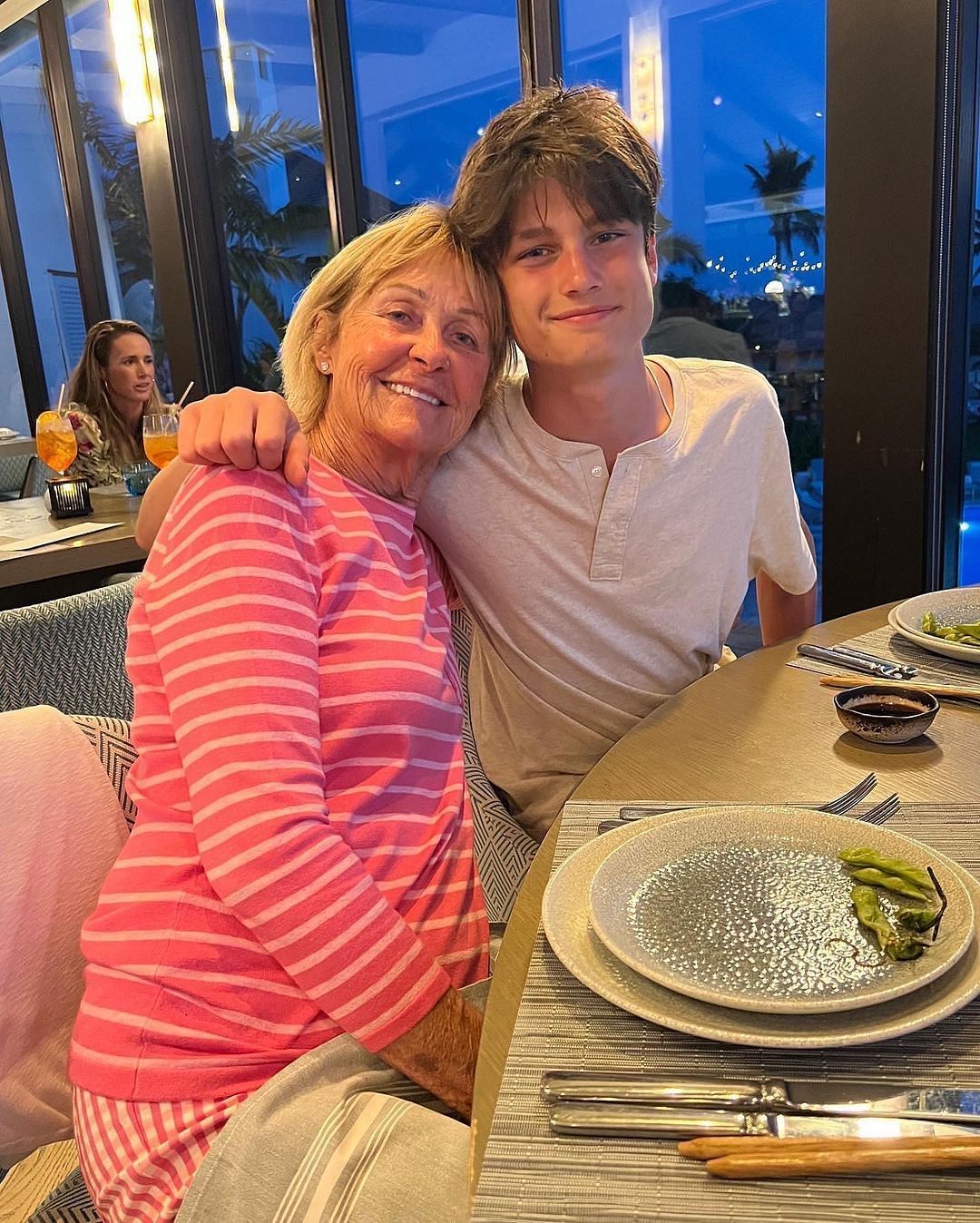 Brady&#039;s mom with his son Jack. (Tom Brady/IG)