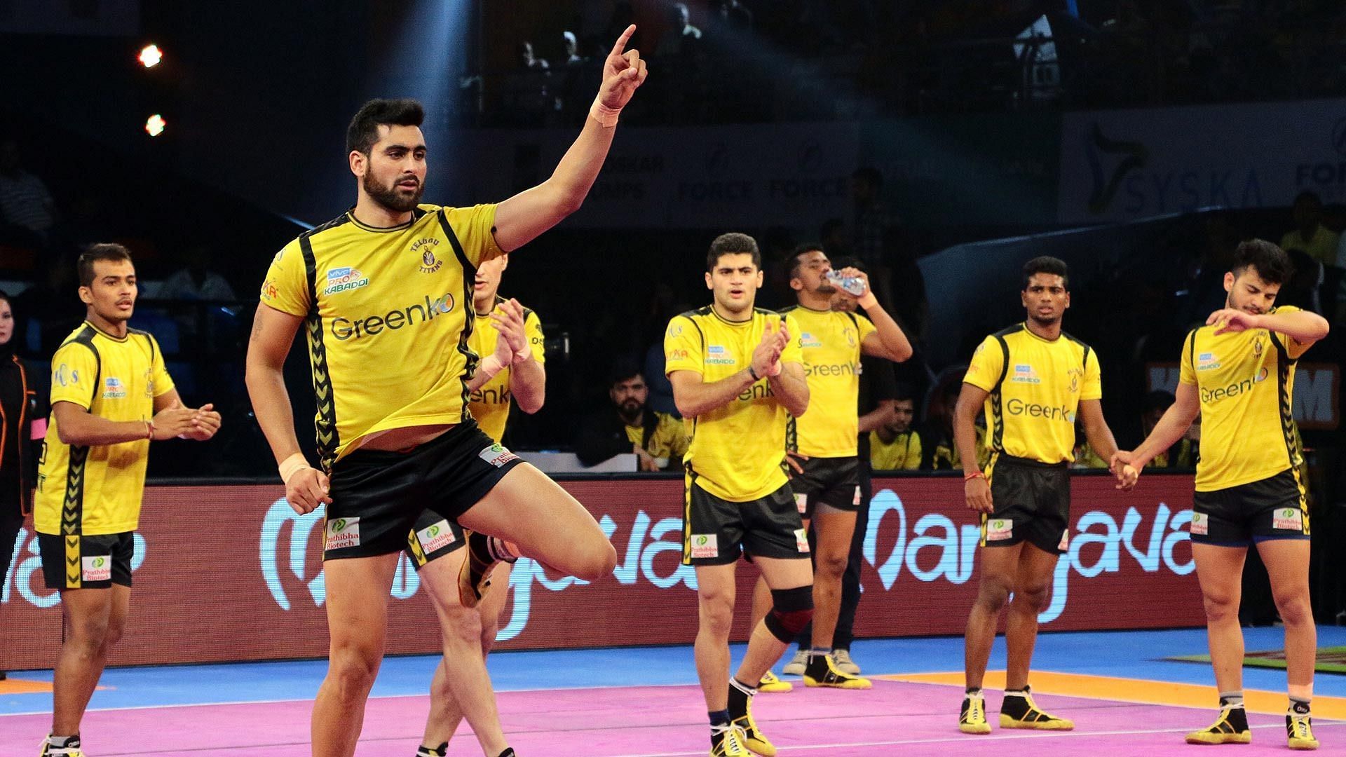 Rahul Chaudhari in action for the Titans (Image via Pro Kabaddi League)