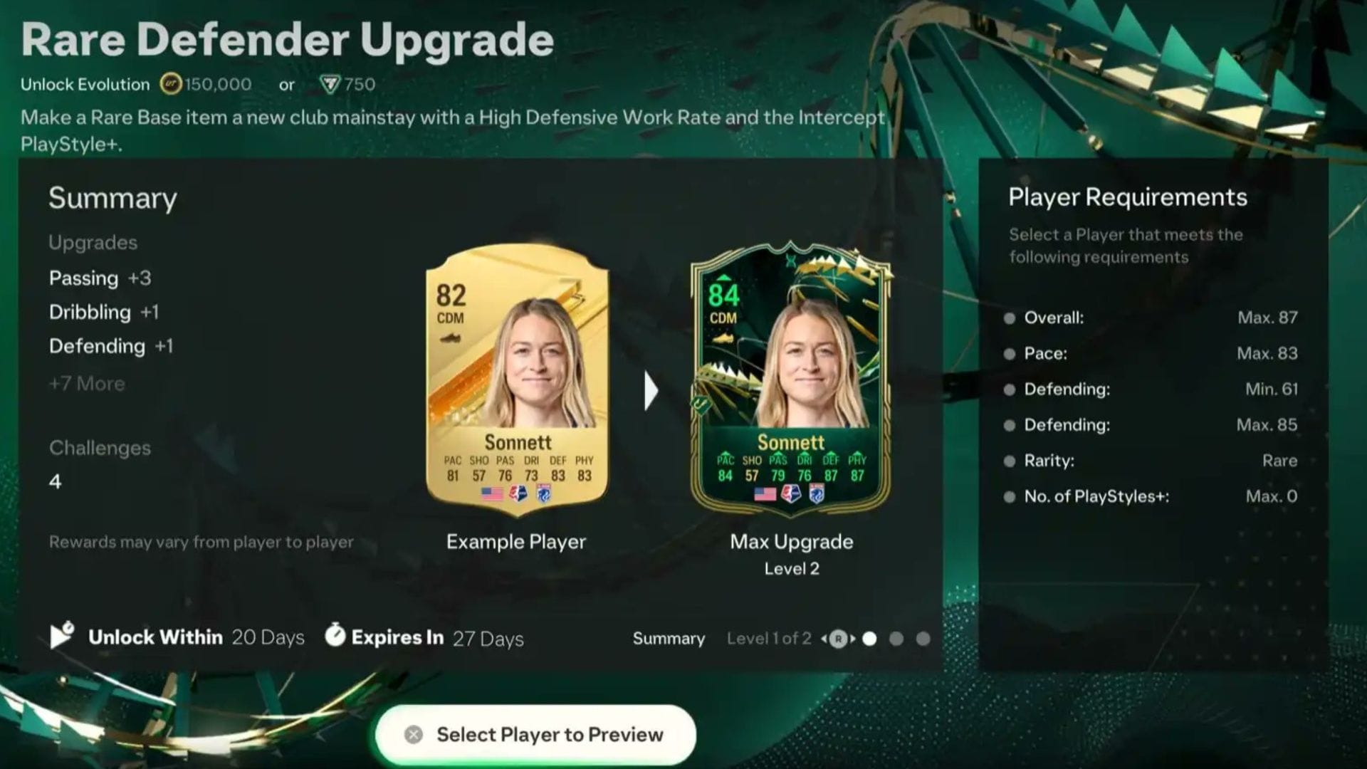 Fc Card Defender Rare Defender Upgrade FC 24 Evolution: All upgrade conditions ...