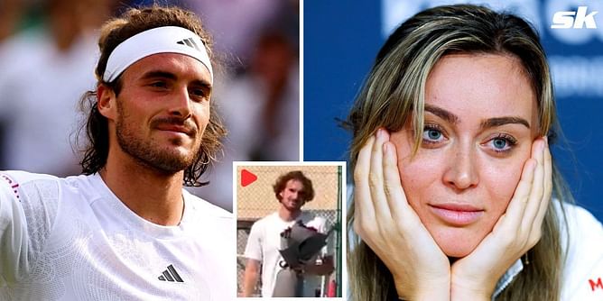 Watch: Stefanos Tsitsipas surprises girlfriend Paula Badosa with red roses during practice session in Dubai
