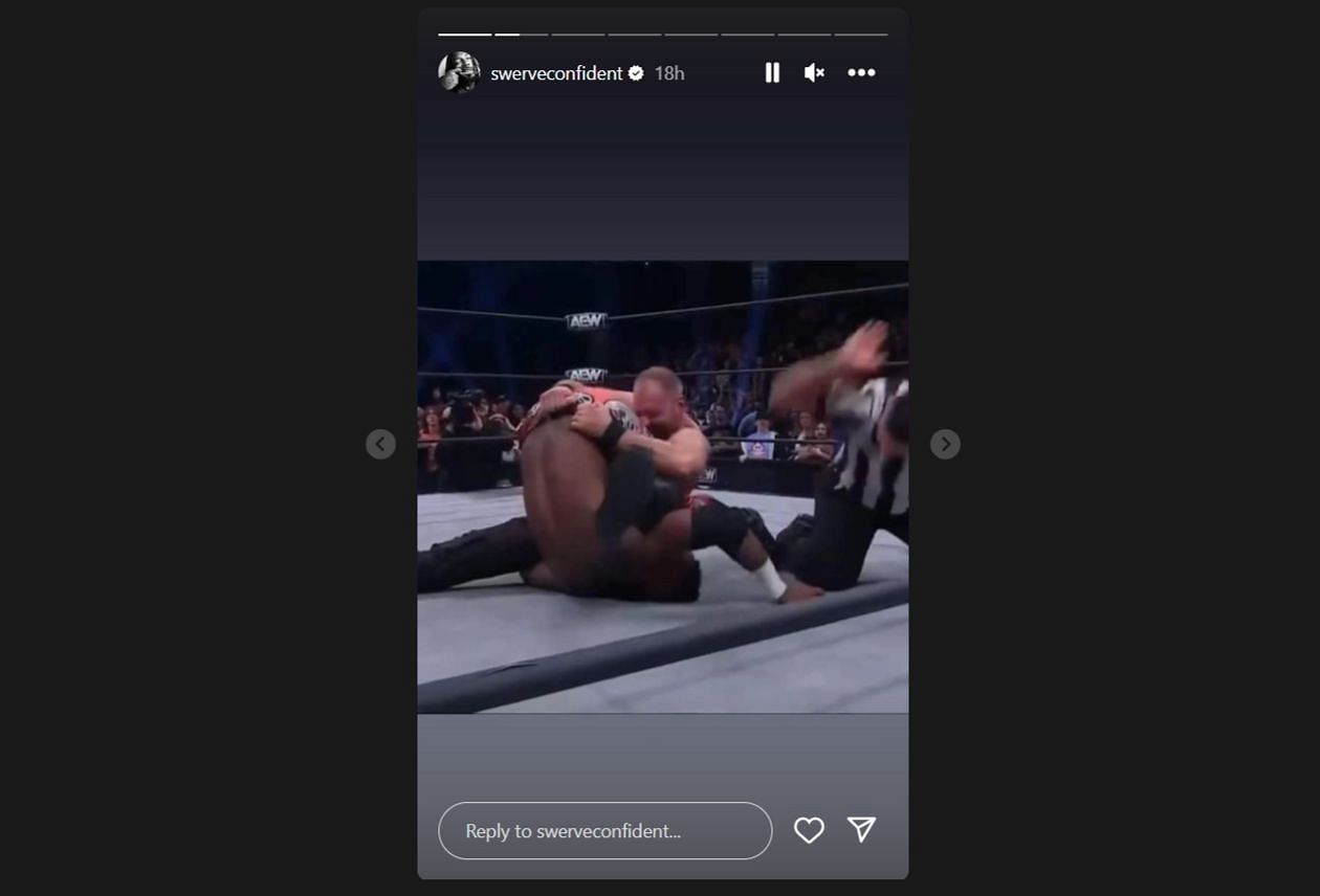 One of many stories posted by Strickland on Instagram about the match&#039;s ending