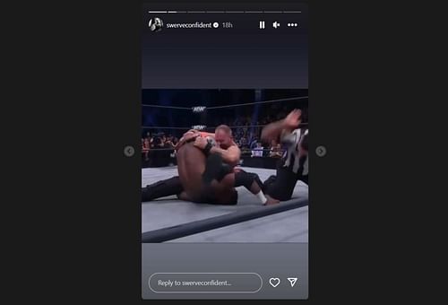 One of many stories posted by Strickland on Instagram about the match's ending