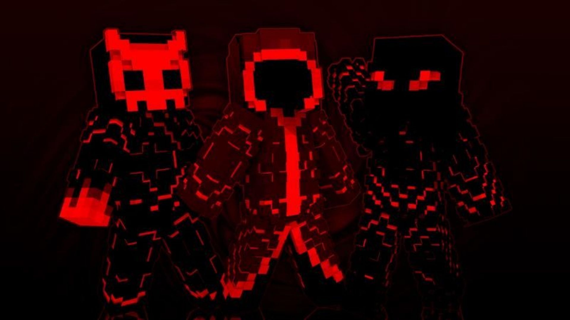 Red Warriors is a spooky and eerie skin pack on the Marketplace. (Image via Mojang)