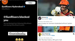 "After Mumbai Indians, SRH gone mad" - Fans react as David Warner gets blocked by SRH on social media